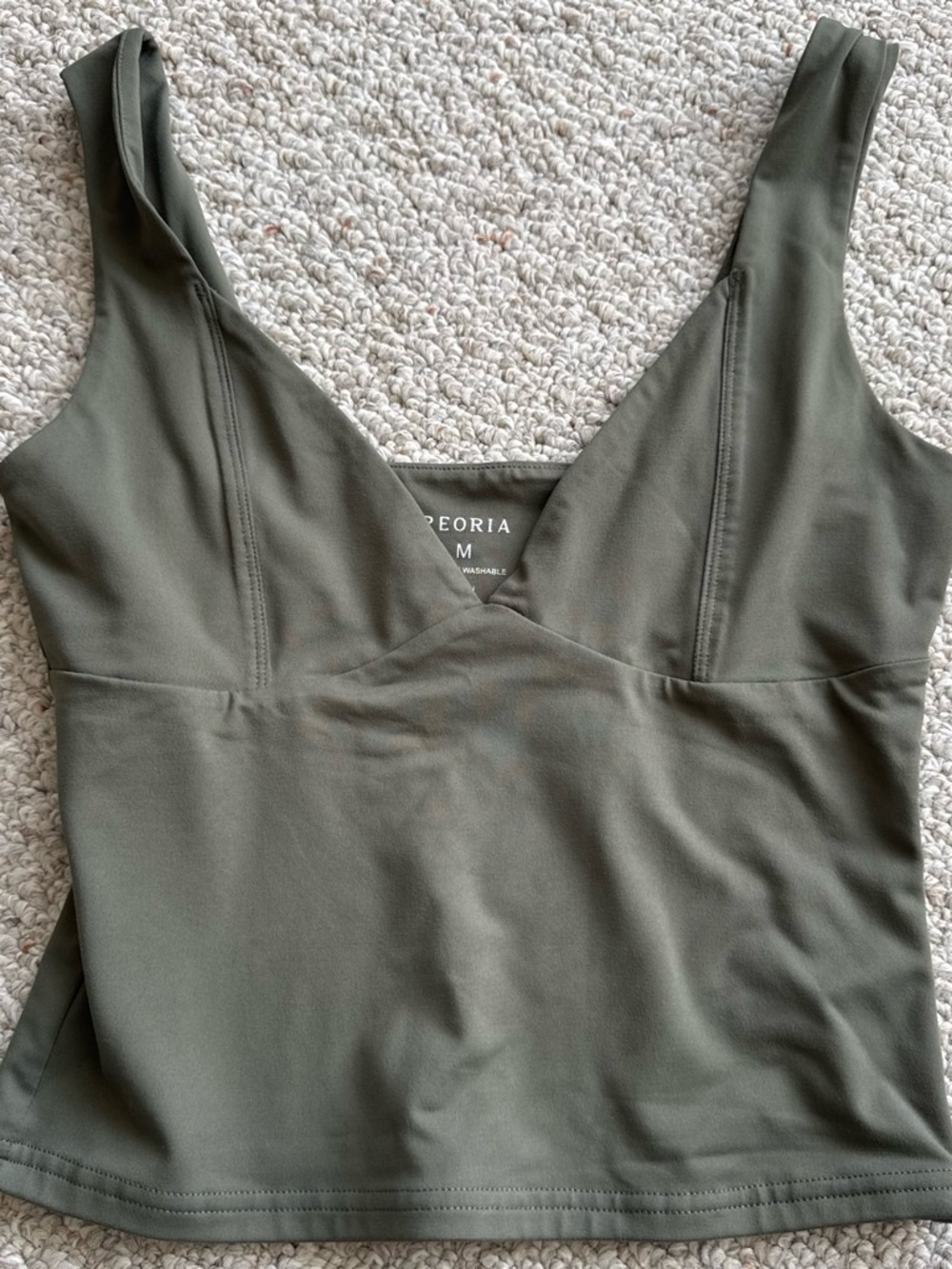 Peoria Olive Green V-Neck Tank Top